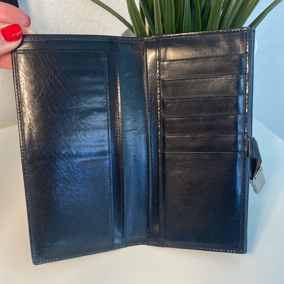 Vintage GUCCI Tom Ford Era Leather Bifold Long Wallet - Picture 8 of 14